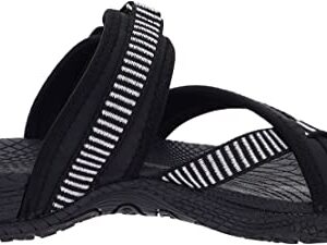 WHITIN Women's Walking Sandals with Arch Support Athletic Flip Flops Slide Size 8 Sport Casual Hiking Cushion Comfy Slide Female Beach Sandles Black 38