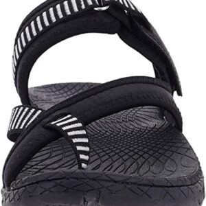 WHITIN Women's Walking Sandals with Arch Support Athletic Flip Flops Slide Size 8 Sport Casual Hiking Cushion Comfy Slide Female Beach Sandles Black 38