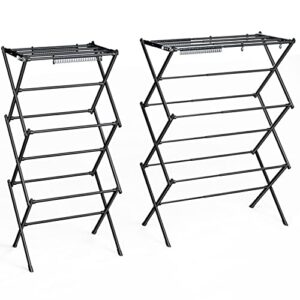 keinggcopr household indoor foldable drying rack clothing, laundry drying rack - 40" x 28.8" x 14.2", space saving indoor&outdoor, black