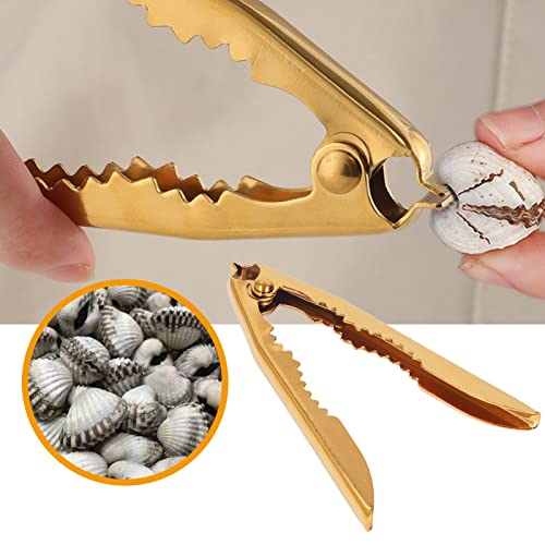 TOPINCN Gold Crab Cracker Non Slip Robust Stainless Steel Nutcracker Chestnut Walnut Opener Clip for Kitchen