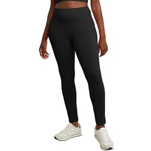 hanes originals stretch jersey, high-rise leggings for women, 27", black, 2x large