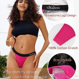 chahoo Thongs for Women Pack Sexy G String Thongs for Women Cotton Panties Low Rise Soft T-back Underwear women 5 Pack