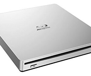 PIONEER External Blu-ray Drive BDR-XS07S Silver Color to Match Mac.6X Slot Loading Portable USB 3.2 Gen1(3.0) BD/DVD/CD Writer. Supports BDXL and M-Disc Format. USB Bus Powered