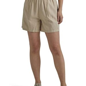 Lee Women's Ultra Lux Mid-Rise Relaxed Fit Pull-On Short, Pioneer Beige