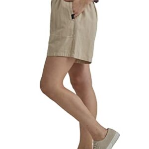 Lee Women's Ultra Lux Mid-Rise Relaxed Fit Pull-On Short, Pioneer Beige