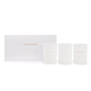 aroma360 - dream on - paris collection candle trio - luxury scented candles with essential oils - white tea, sweet vanilla & earthy cedar - aromatherapy - soy candles - 80hr burn - 11 oz - set of 3