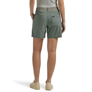 Lee Women's Flex-to-Go Mid-Rise Relaxed Fit 6" Cargo Short, Fort Green