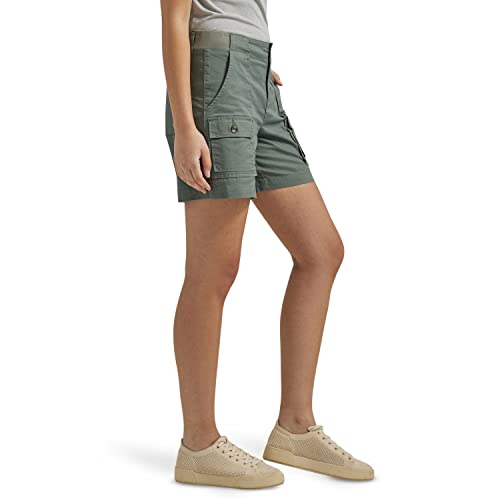 Lee Women's Flex-to-Go Mid-Rise Relaxed Fit 6" Cargo Short, Fort Green