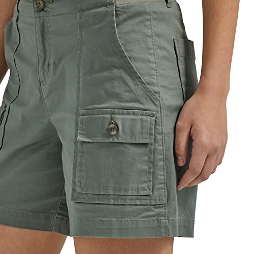 Lee Women's Flex-to-Go Mid-Rise Relaxed Fit 6" Cargo Short, Fort Green