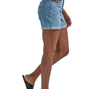 Lee Women's Ultra Lux High Rise Cuffed A-Line Denim Short, Dew Drop