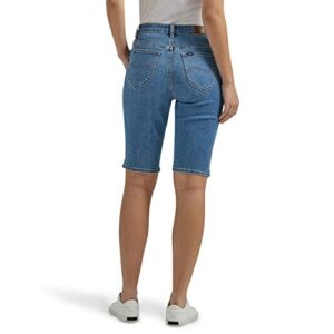 Lee Women's Legendary Mid-Rise Regular Fit Denim Bermuda Short, Aphros, 16 Reg