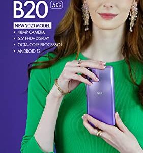 NUU B20 5G | 2023| Unlocked | US Warranty| 6.5” FHD+ Display | 90Hz Refresh Rate | 48MP Triple Camera | 128GB + 8GB RAM | 5000mAh Battery | 18W Fast Charge | Android 12 | Daydream Purple