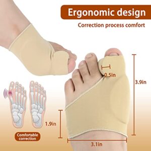 Bunion Pain Relief, Bunion Socks Hallux Valgus Corrector for Women and Men-Big Toe Straightener for Hammer Toes Big Toe Joint Orthotic Bunion Splint Brace (Beige, 1 Pairs) (Beige, 1 Pairs)