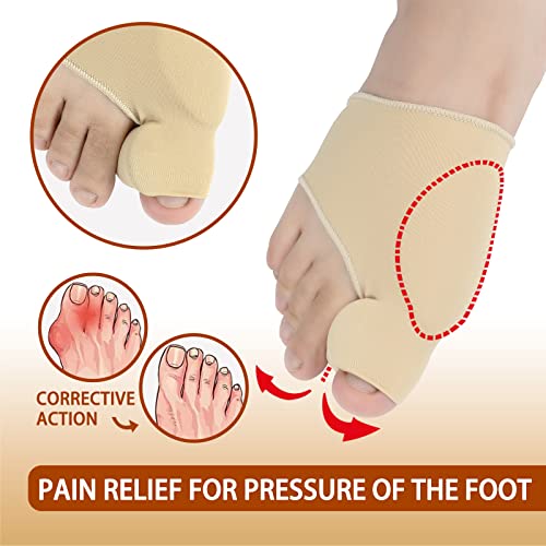 Bunion Pain Relief, Bunion Socks Hallux Valgus Corrector for Women and Men-Big Toe Straightener for Hammer Toes Big Toe Joint Orthotic Bunion Splint Brace (Beige, 1 Pairs) (Beige, 1 Pairs)