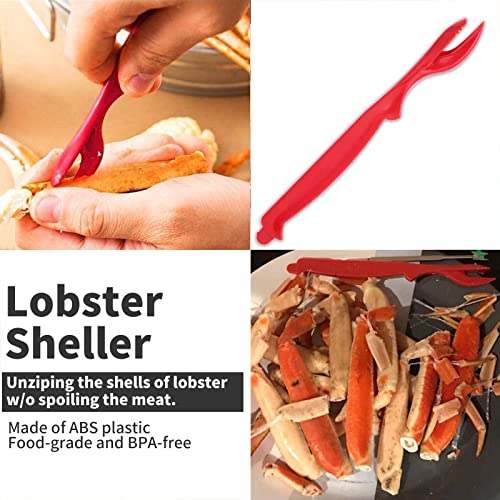 Luvan 23 Pcs Crab Crackers and Tools Set with 4 Crab leg Crackers, 4 Crab Forks, 4 Lobster Shellers, 2 Seafood Scissors, 2 Oyster Knife, 2 Shrimp Deveiner Tool, 2 Crab Mallet, 2 Sauce Cups and 1 Bag