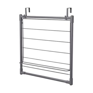 household essentials metal expandable over the door drying rack, gray