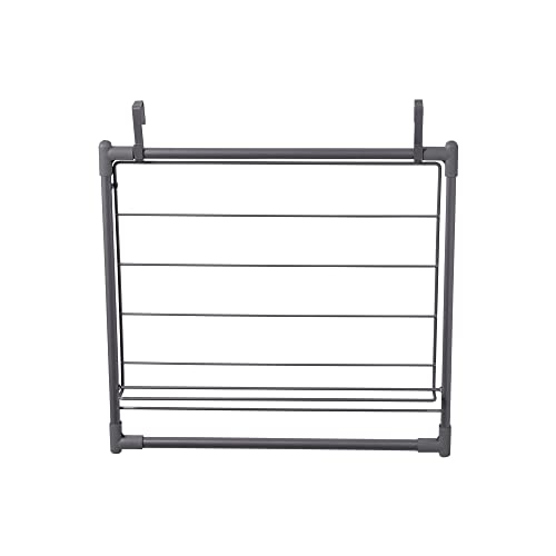 Household Essentials Metal Expandable Over the Door Drying Rack, Gray