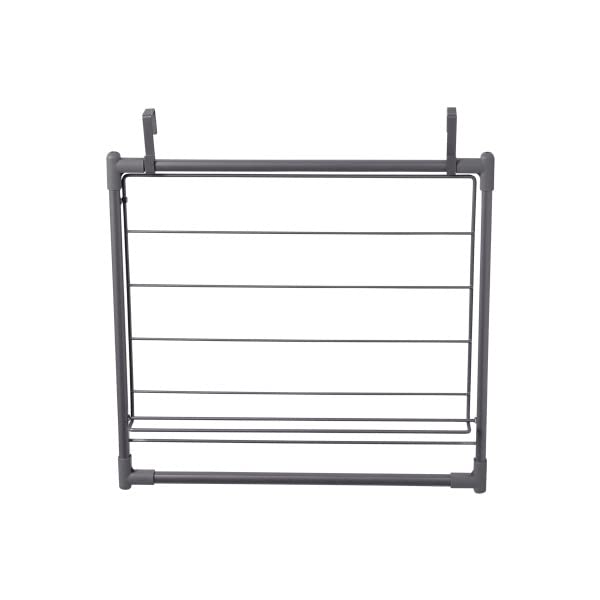 Household Essentials Metal Expandable Over the Door Drying Rack, Gray