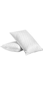 swandream king size pillows set of 2, soft and skin friendly down alternative pillow for sleeping, breathable pillow for back, stomach or side sleepers, grey, 20 * 36 inches