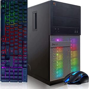 Dell RGB Gaming Desktop PC, Intel Quad I5 up to 3.6GHz, GeForce GTX 1660 Super 6G GDDR6, 16GB RAM, 128G SSD + 2TB, DVD, WiFi & Bluetooth, RGB Keyboard & Mouse, Win 10 Pro (Renewed)