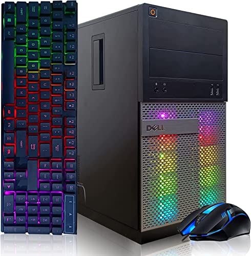 Dell RGB Gaming Desktop PC, Intel Quad I5 up to 3.6GHz, GeForce GTX 1660 Super 6G GDDR6, 16GB RAM, 128G SSD + 2TB, DVD, WiFi & Bluetooth, RGB Keyboard & Mouse, Win 10 Pro (Renewed)