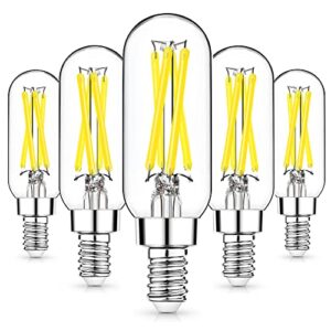 mlambert dimmable e12 led light bulb, 40w equivalent candelabra bulbs, 5000k daylight white t6 4w t25 filament bulb for chandeliers, ceiling fan, pendant, wall sconces, pack of 5