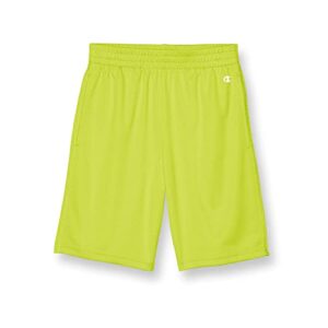 champion big, athletic boys, lightweight shorts for kids, graphics, 8", limeade