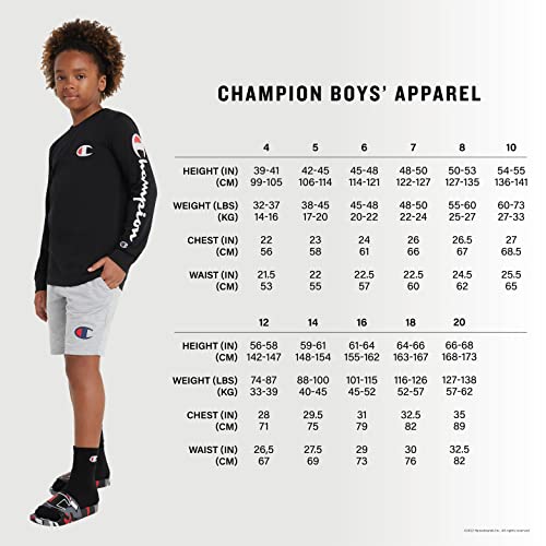 Champion Big, Athletic Boys, Lightweight Shorts for Kids, Graphics, 8", Limeade