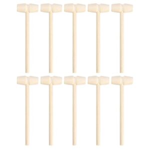 ibasenice 20pcs valentines day wooden mallet for chocolate heart wood hammer for heart silicone molds mini wood hammer crab hammer shell crackers building blocks accessories for seafood lobster tool