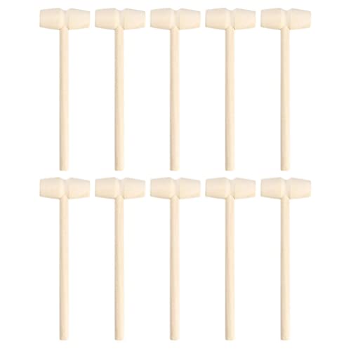 ibasenice 20pcs Valentines Day Wooden Mallet for Chocolate Heart Wood Hammer for Heart Silicone Molds Mini Wood Hammer Crab Hammer Shell Crackers Building Blocks Accessories for Seafood Lobster Tool