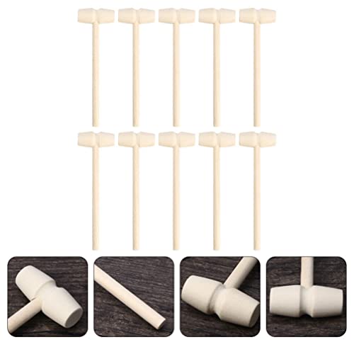 ibasenice 20pcs Valentines Day Wooden Mallet for Chocolate Heart Wood Hammer for Heart Silicone Molds Mini Wood Hammer Crab Hammer Shell Crackers Building Blocks Accessories for Seafood Lobster Tool