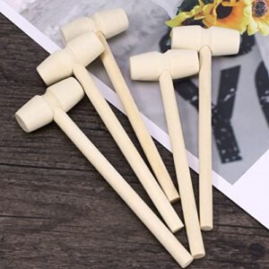 ibasenice 20pcs Valentines Day Wooden Mallet for Chocolate Heart Wood Hammer for Heart Silicone Molds Mini Wood Hammer Crab Hammer Shell Crackers Building Blocks Accessories for Seafood Lobster Tool