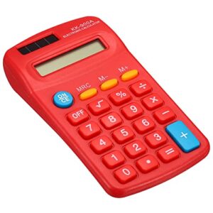 patikil basic calculator, 8 digit lcd display calculator 4 function small desktop calculator battery powered handheld calculator for home office, red