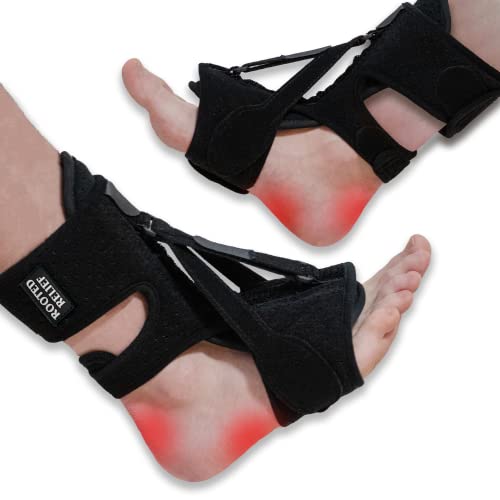 Rooted Relief 2-Pack Plantar Fasciitis Night Splints – 3 Adjustable Straps - Offers Relief for Plantar Fasciitis, Achilles Tendonitis and Foot Drop - One Size Fits All