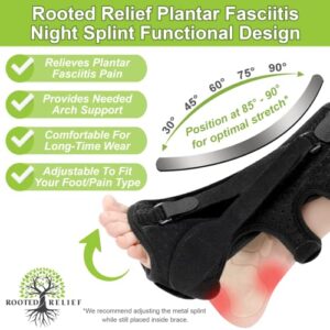 Rooted Relief 2-Pack Plantar Fasciitis Night Splints – 3 Adjustable Straps - Offers Relief for Plantar Fasciitis, Achilles Tendonitis and Foot Drop - One Size Fits All