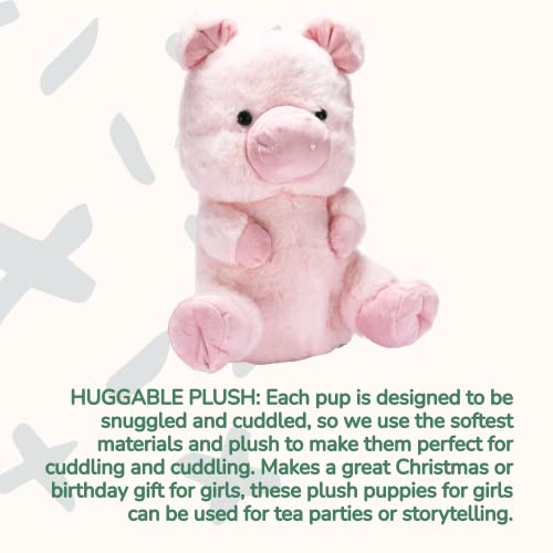 Snug A Babies Pig Stuffed Animal - Mommy Pig Stuffed Animal with 4 Baby plushie Piggies, Fluffy Farm Animal Toy- Squishy Guinea Piglet Stuffed Animal Gift for Kids - Ideal Gifts for Girls