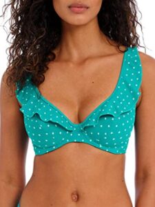 freya jewel cove high apex underwire bikini top with j hook (7230),34dd,marine