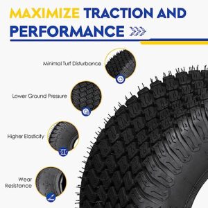 Lawn Mower Tires 18X8.50-8 18X8.50X8 Pneumatic 4Ply Tubeless Turf Tire for Riding Lawnmower Garden Tractor 188508 (2 Pack)