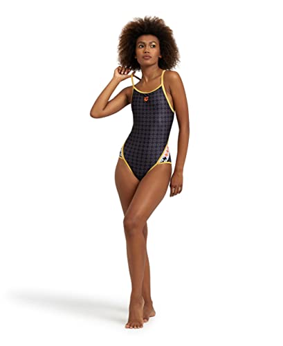 Arena Women's Standard 50th Anniversary Super Fly Back Swimsuit, Black/Gold, 26