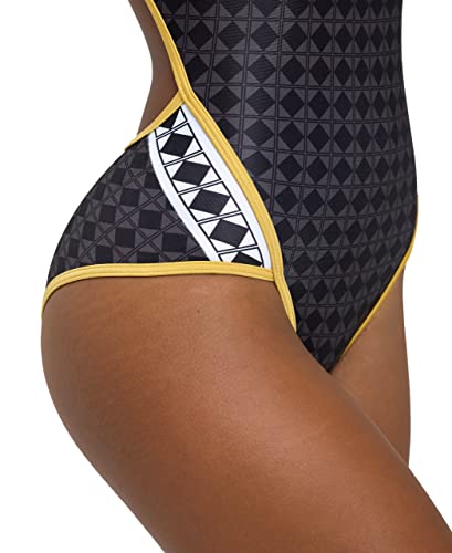 Arena Women's Standard 50th Anniversary Super Fly Back Swimsuit, Black/Gold, 26