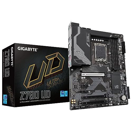 GIGABYTE Z790 UD Intel LGA 1700 ATX Motherboard, 4x DDR5 ~128GB, 3x PCI-E x16, 3x M.2, 6x SATA, 5x USB 3.2, 1x USB-C,4x USB 2.0