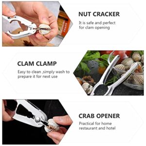 BESTonZON 2 pcs Plier Opener Crackers Oyster Sheller Slip Stainless Multifunctional Tool Shell Nutcracker Practical Duty Shellfish Chestnut Clam for Leg Restaurant Heavy Non- Walnut Crab