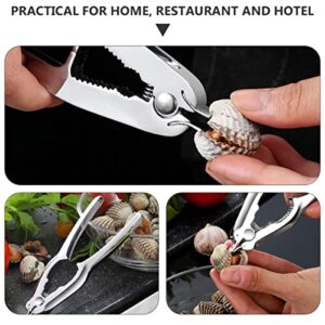 BESTonZON 2 pcs Plier Opener Crackers Oyster Sheller Slip Stainless Multifunctional Tool Shell Nutcracker Practical Duty Shellfish Chestnut Clam for Leg Restaurant Heavy Non- Walnut Crab