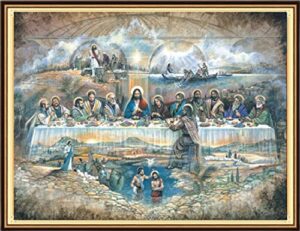 joyhoor cross stitch kits for beginners stamped cross-stitch supplies needlework preprint embroidery kits for adults diy needlepoint kits embroidery patterns 11ct-last supper 15.7x19.7 inch