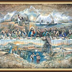 Joyhoor Cross Stitch Kits for Beginners Stamped Cross-Stitch Supplies Needlework preprint Embroidery Kits for Adults DIY Needlepoint Kits Embroidery Patterns 11CT-Last Supper 15.7x19.7 inch