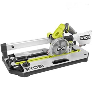 ryobi one+ 18v cordless 5-1/2 in. flooring saw with blade and extra 5-1/2 in. 24t flooring blade (1-piece) (renewed), green
