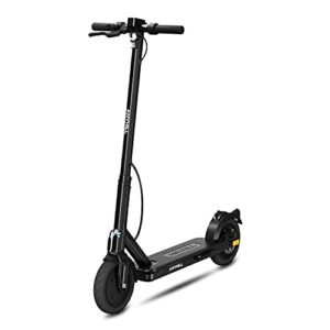 electric scooter for adults and teenagers - upto 650w power, max speed 16mph, max range 16-20 miles, triple braking systems, lightweight & foldable e scooter for commuter and travel (black)