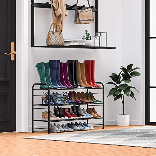 Dicasser 3-Tier Long Shoe Rack Organizer Extra Large Capacity for 24 Pairs,Black