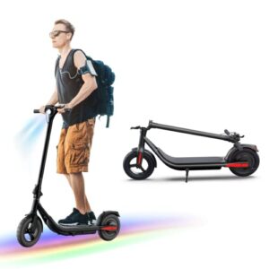 yhr electric scooter adults 500w motor peak 620w,30 miles long range scooter electric for adults, 10”solid tires,19mph speed portable & folding e-scooter for commuting with double braking system