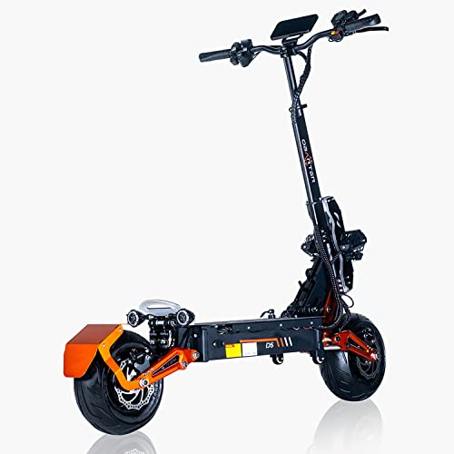 D5 Foldable Electric Kick Scooter High Power Dual Drive 5000W Motor Max Speed 60-70KM/H 12" Vacuum Off-Road Tire 48V 35AH Large Battery 37-74 Miles with Dual Hydraulic Shock